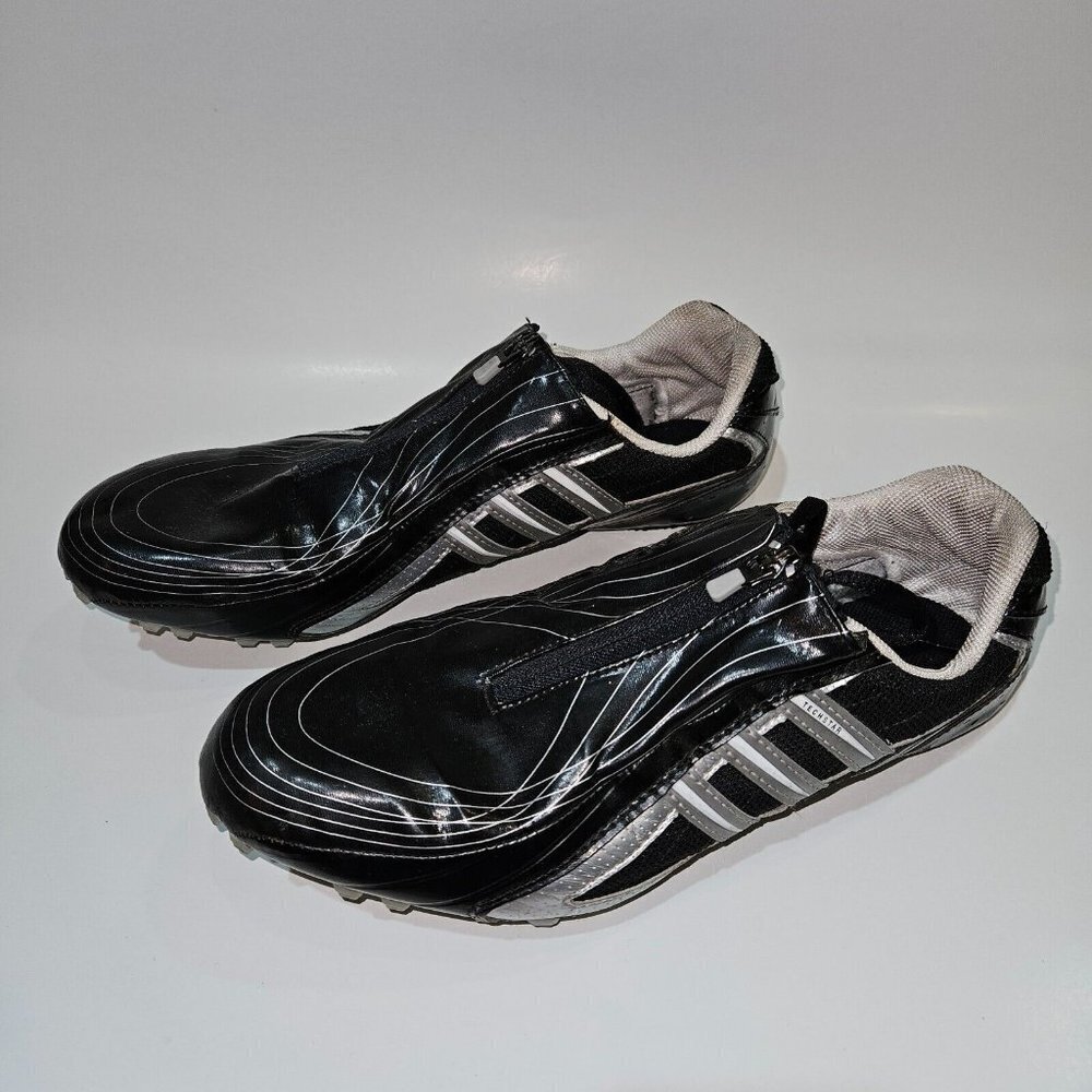 Adidas Techstar Track & Field Cleats Black Silver White Shoes 553838 US 10 READ